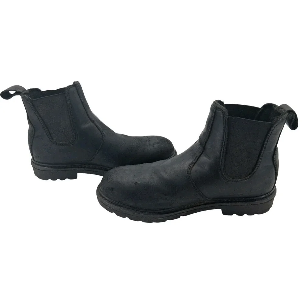 WORX By Red Wing Shoes Boots Mens 8.5 Wide Black Leather Chelsea Work Steel Toe